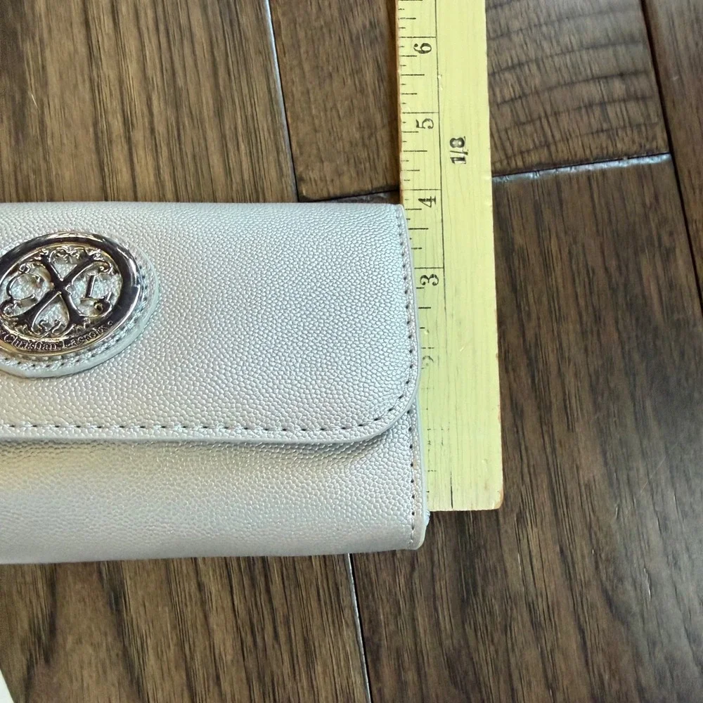 CXL‎ by Christian Lacroix NWT Silver Bali Caviar Small Clutch Wristlet